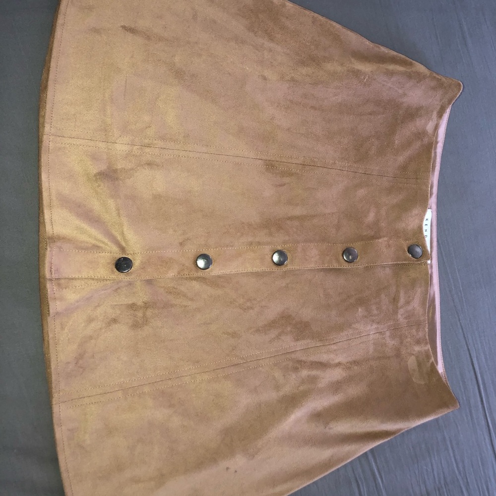Kendall and Kylie button up seude skirt